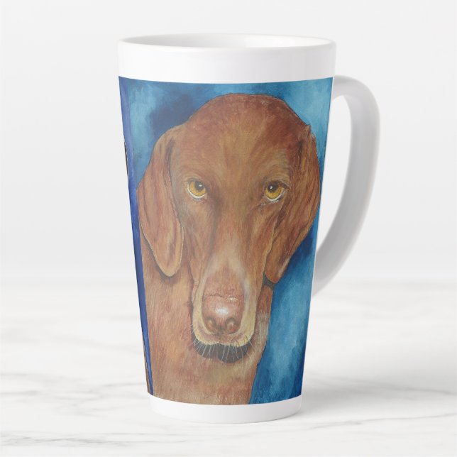 Caneca De Café Latte Vizsla Dog Lovers Latte Mug (Ângulo direito)