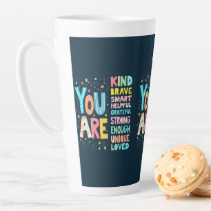 Caneca De Café Latte Você É Citação Inspiradora Tipografia Positiva 