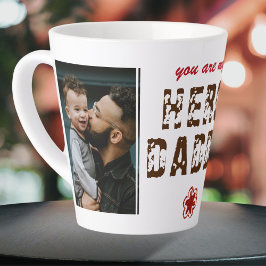 Caneca De Café Latte Você é meu Herói Papai Dia dos Pais 2 Colagem de F