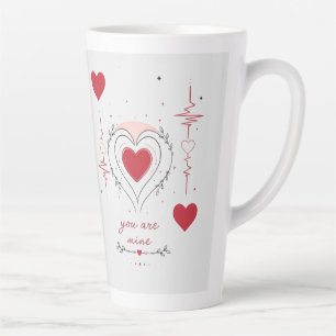 Caneca De Café Latte Você É Meu Minimalista Arte de Linha do Coração