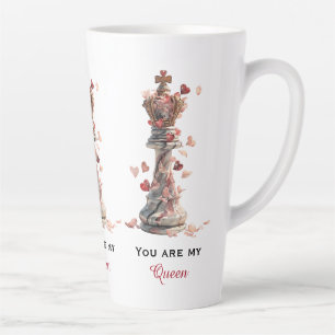 Caneca De Café Latte Você É Minha Rainha Xadrez Dia dos Namorados