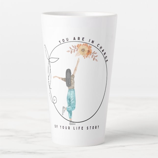 Caneca De Café Latte Você É Responsável Pela Sua História De Vida (Frente)
