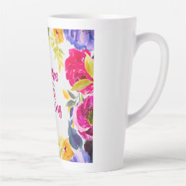 Caneca De Café Latte Você É Tão Incrível Aquarela Floral