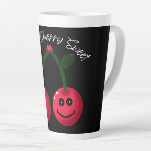 Caneca De Café Latte Você é Tipografia Cereja Doce, Punheta Cereja Fofa