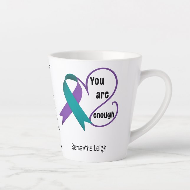 Caneca De Café Latte "Você Já É O Suficiente" Curando A Esperança, cita (Direita)