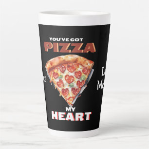 Caneca De Café Latte Você tem Pizza, meu coração preto
