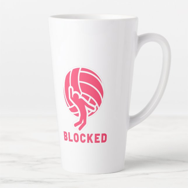 Caneca De Café Latte Voleibol bloqueado (Direita)