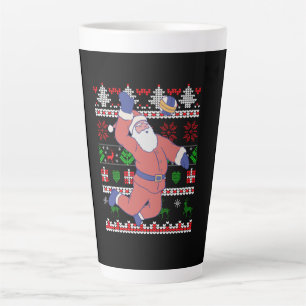 Caneca De Café Latte Voleibol Santa Claus Ugly Natal