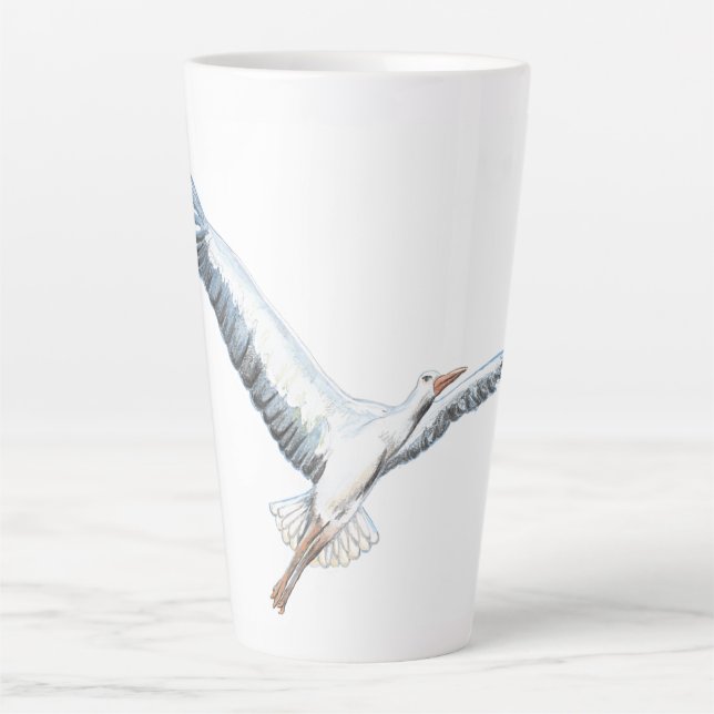 Caneca De Café Latte Voo de cegonha branca (Frente)