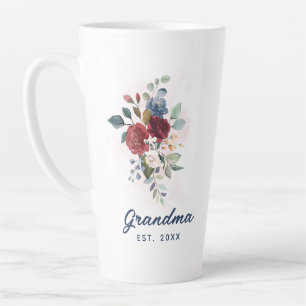 Caneca De Café Latte Vovó Floral Elegante