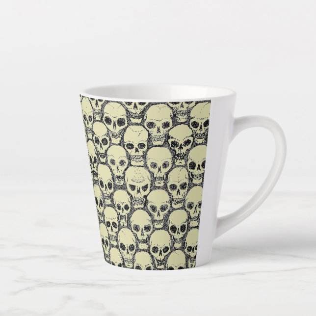 Caneca De Café Latte Wall o' Skulls (Direita)