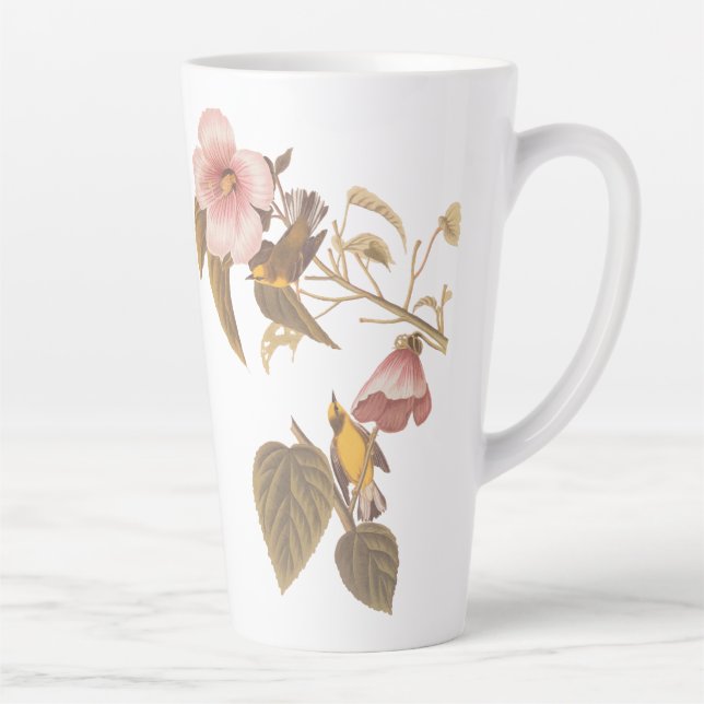 Caneca De Café Latte Warbler Amarelo Amarelo Audubon-Winged (Direita)