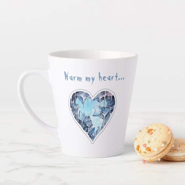 Caneca De Café Latte Warm my icy heart, personnalisé (In Situ)