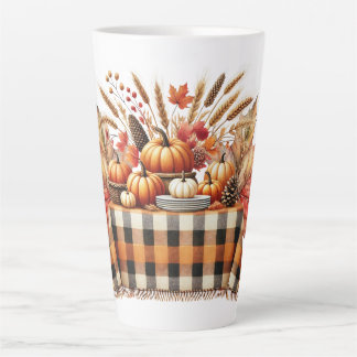 Caneca De Café Latte Warm Red and Orange Farmhouse Thanksgiving