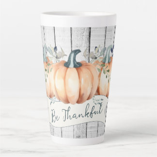 Caneca De Café Latte Watercolor Rustic Pumpkins