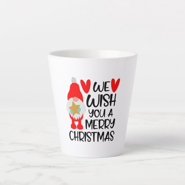 Caneca De Café Latte We Wish You A Very Merry Christmas (Frente)