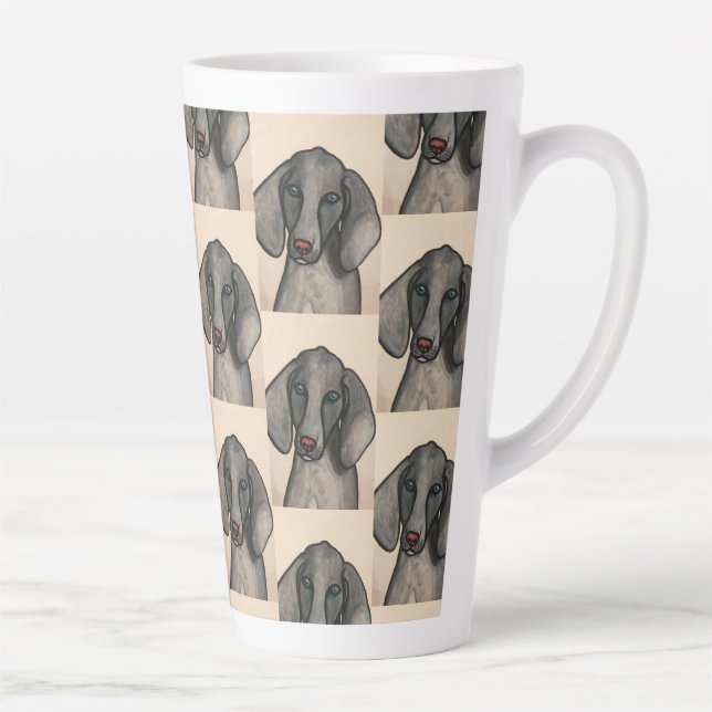 Caneca De Café Latte Weimaraner Dog Latte Mug (Direita)