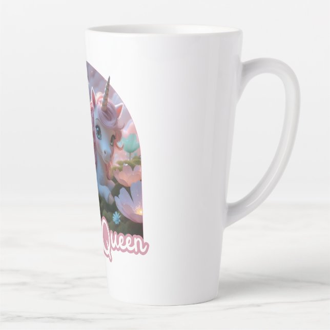 Caneca De Café Latte Weißes Einhorn mit Flügeln - Magic Queen (Direita)