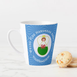 Caneca De Café Latte Welsh Angel Hanukkah Flag Personalizado
