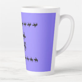 Caneca De Café Latte Western Periwinkle - Horseback Silhouettes