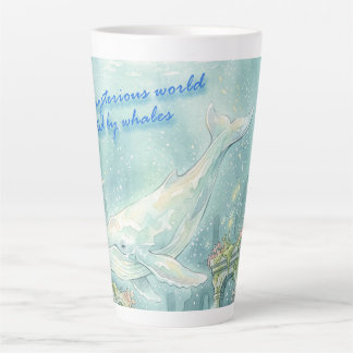 Caneca De Café Latte Whale Atlantis Underwater Fantasy