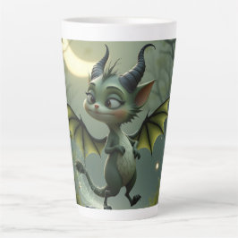 Caneca De Café Latte Where moonbeams dance, little mischief awakens. 