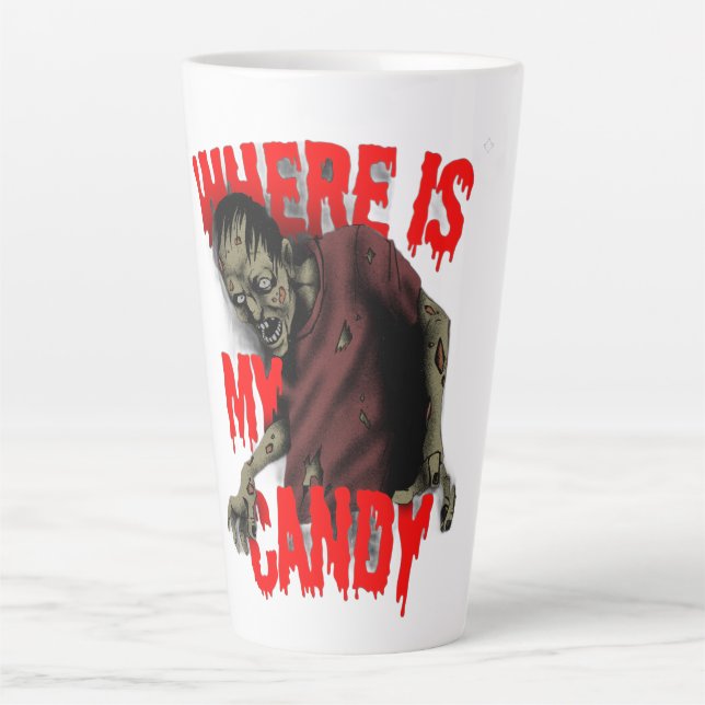 Caneca De Café Latte Where's My Candy  (Frente)