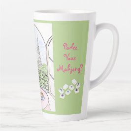 Caneca De Café Latte Whimsical Paris and Eiffel Tower MAHJONG
