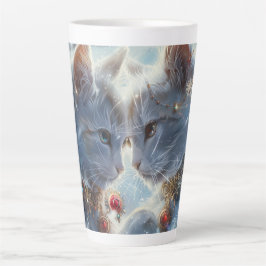 Caneca De Café Latte White Cats Digital Art
