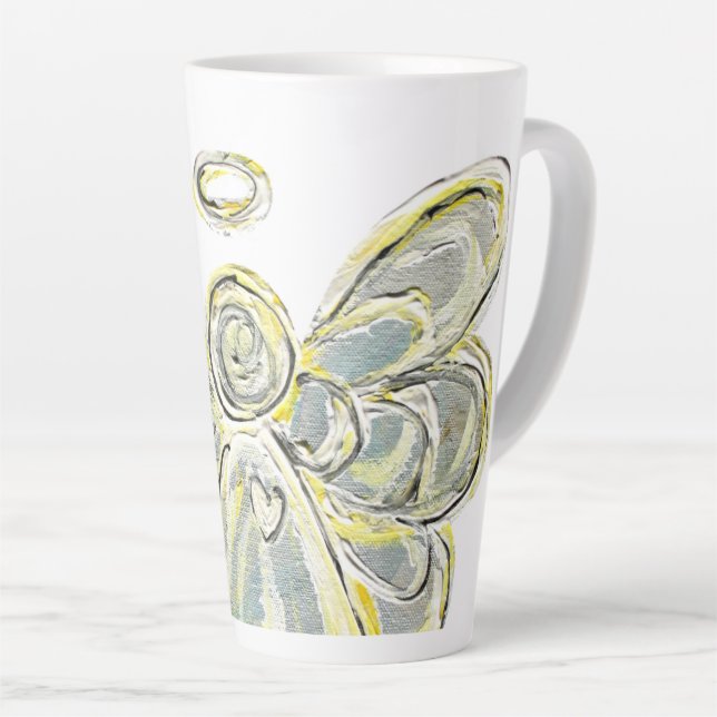 Caneca De Café Latte White Light Guardian Angel Latg Cup (Ângulo direito)