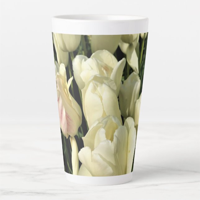 Caneca De Café Latte White Tulips, Oregon (Frente)