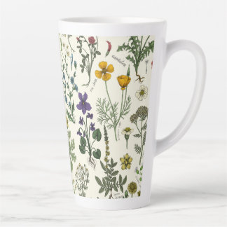 Caneca De Café Latte Wildflowers collage
