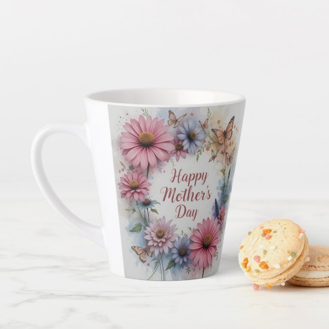 Caneca De Café Latte WildFlowers Happy Mother's Day (In Situ)