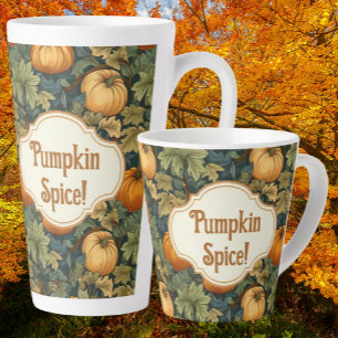 Caneca De Café Latte William Morris Autumn Pumpkin Spice Personalizado