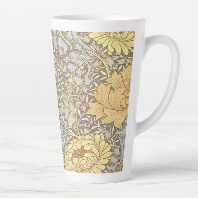Caneca De Café Latte William Morris Chrysanthemum Mãe Flowers (Direita)