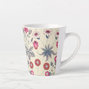 Caneca De Café Latte William Morris Daisy Padrão Floral Vermelho Laran