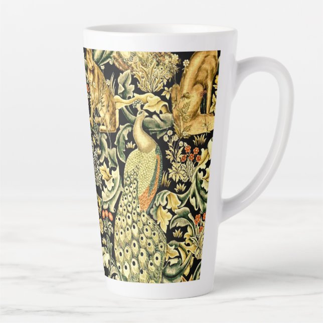 Caneca De Café Latte William Morris Forest Tapeçaria Fox Hare Peacock (Direita)