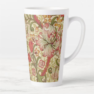 Caneca De Café Latte William Morris Ouro Lily Floral Patterno