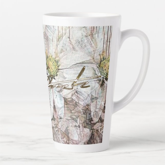 Caneca De Café Latte Winter Daisies Latte Mug (Direita)