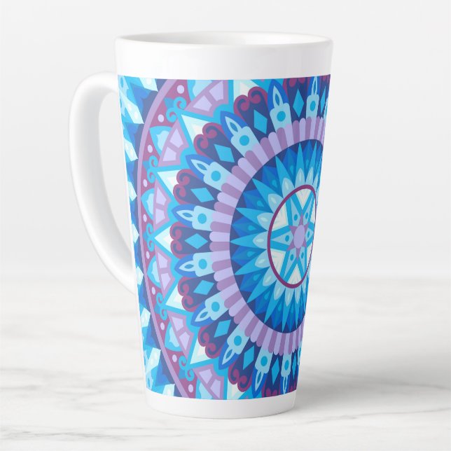 Caneca De Café Latte Winter Mandala (Ângulo esquerdo)