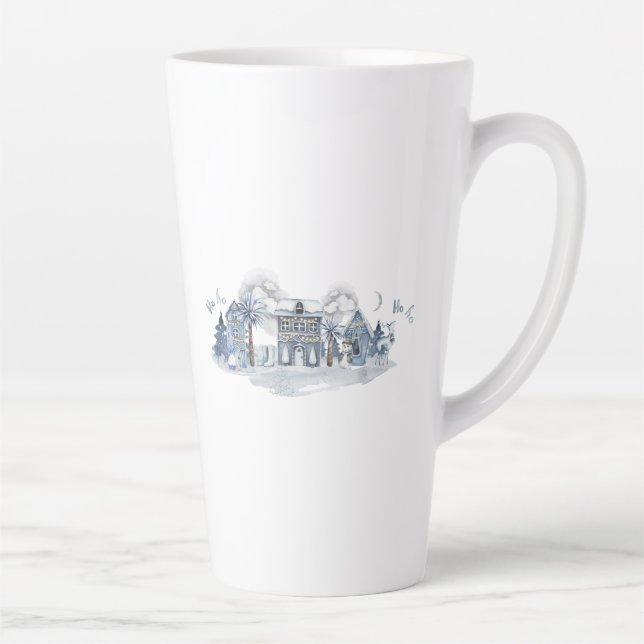 Caneca De Café Latte Winter Wonderland Village (Direita)