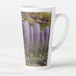 Caneca De Café Latte Wisteria Floral Purple