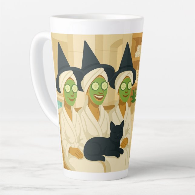 Caneca De Café Latte Witch Spa Day Funny Humor  (Ângulo esquerdo)