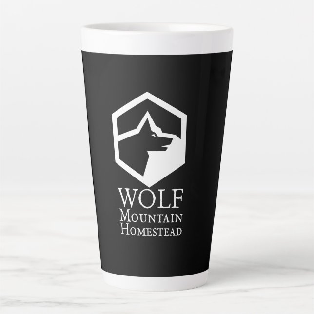 Caneca De Café Latte Wolf Mountain Homestead (Frente)
