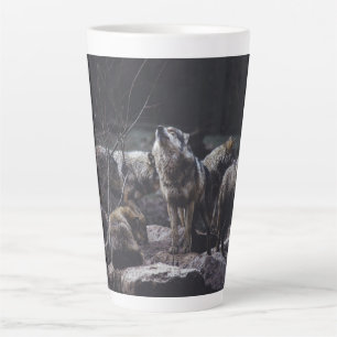 Caneca De Café Latte Wolf Pack