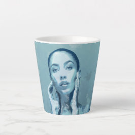 Caneca De Café Latte "Woman in Blue"
