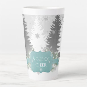 Caneca De Café Latte Wonderland Latte Mug de inverno - Teal