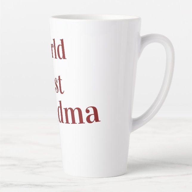 Caneca De Café Latte World best Grandma grandmother grandparents pink n (Direita)