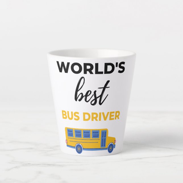 Caneca De Café Latte World's Best Bus Driver bl (Frente)