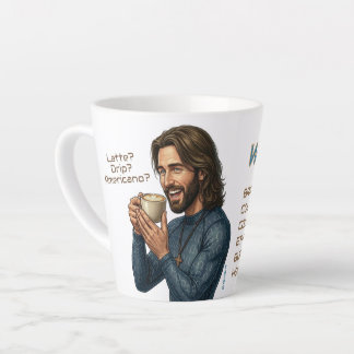 Caneca De Café Latte WWJD Café Vibes, Jesus Diário, Café Cristão